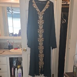 Elegant Black and Gold Embroidered Dress